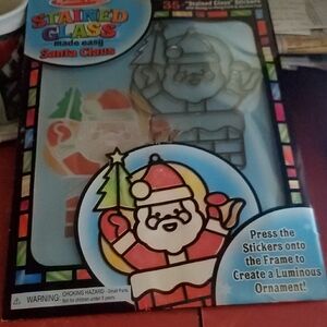 Melissa & Doug Stained Glass Santa Claus Kit - Red, Green, White